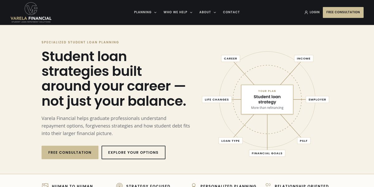 Varela Financial website homepage