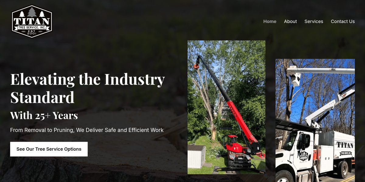 Titan Tree Service website homepage